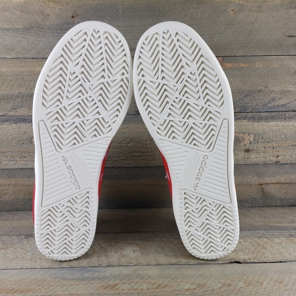 adidas Tyshawn Men's Leather Skate Casual Shoes White Red - Picture 6 of 11